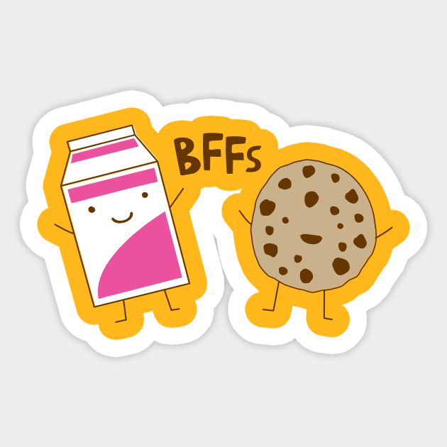 Bffs Milk and Cookie Sticker by toddgoldmanart